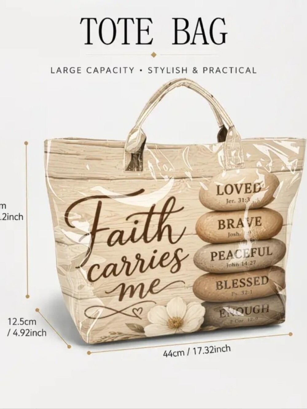 Inspirational PVC Tote Shoulder Bag - Picture 7 of 9